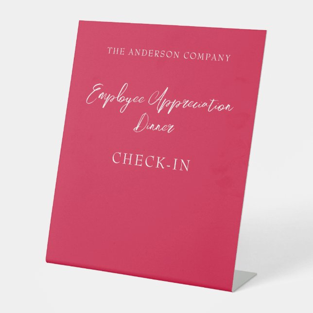 Red Employee Appreciation Event  Pedestal Sign (Front)
