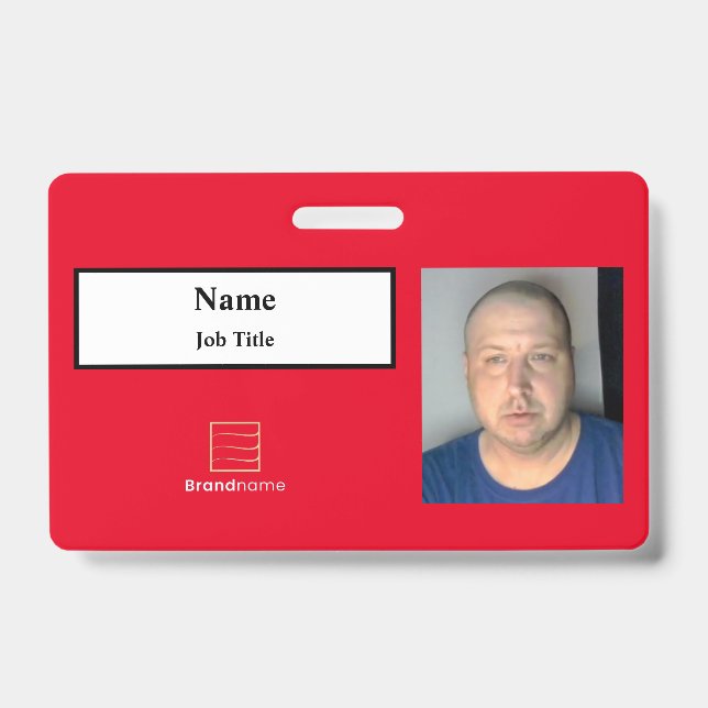 Red Employee ID Badge (Front)