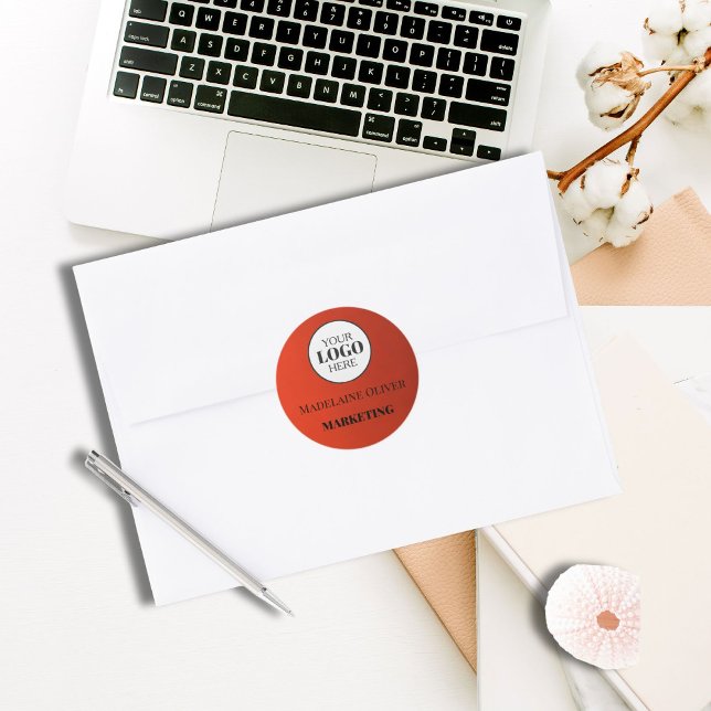 Red Employee Logo Name Sticker (Creator Uploaded)