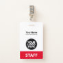 Red Employee Name Business Logo Staff Tag Badge