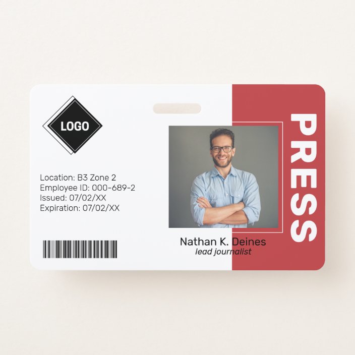 Red | Employee Photo ID Company Security Badge | Zazzle.com