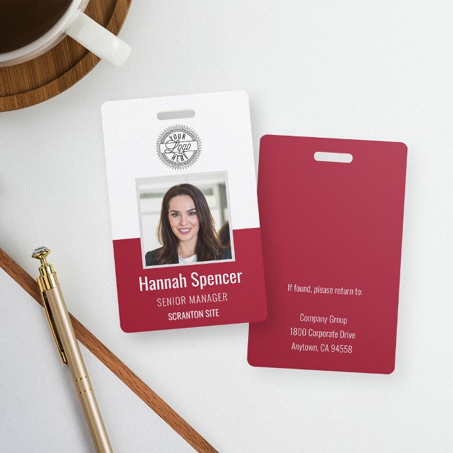 Red | Employee Photo ID Company Security Badge (Creator Uploaded)