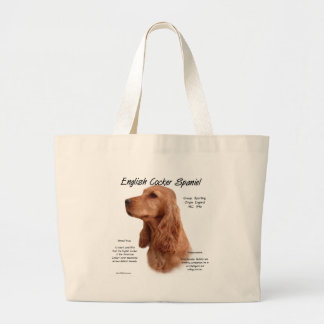 Red English Cocker Spaniel History Large Tote Bag