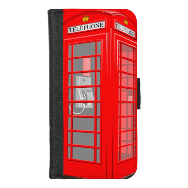 Red English Phone Booth iPhone 5S Wallet Case (Front)