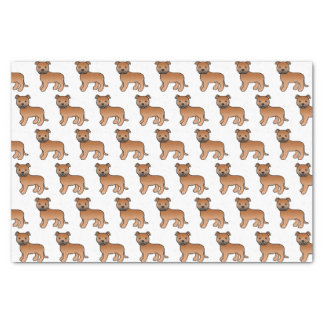 Red English Staffie Cute Cartoon Dog Pattern Tissue Paper