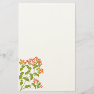 Red English Wildflowers Stationery