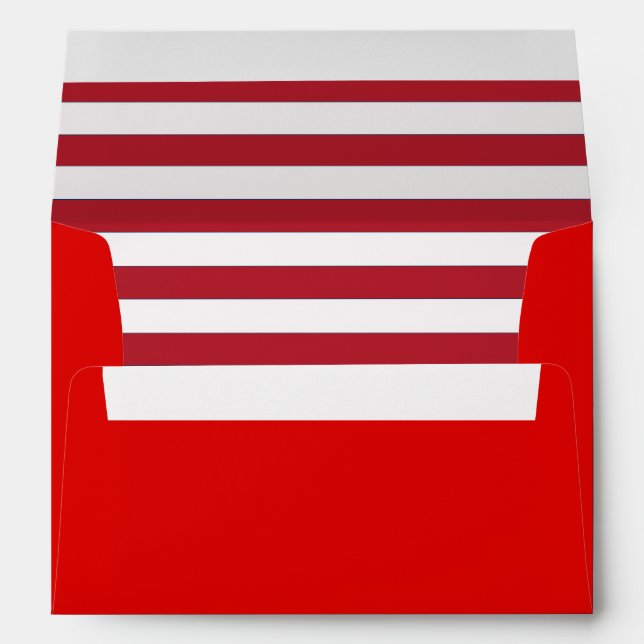 Red Envelope with a Red and White Striped Liner (Back (Bottom))