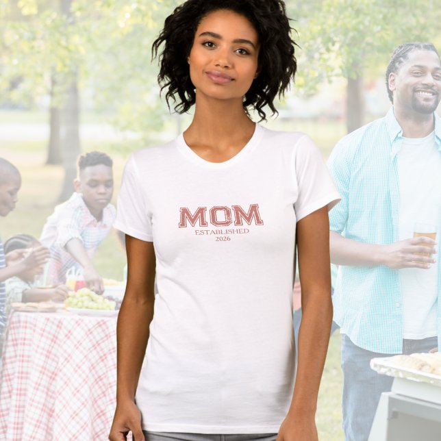 Red Established Mom Name Year T-Shirt (Creator Uploaded)