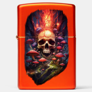 Red Ether Mushroom Skull Zippo Lighter