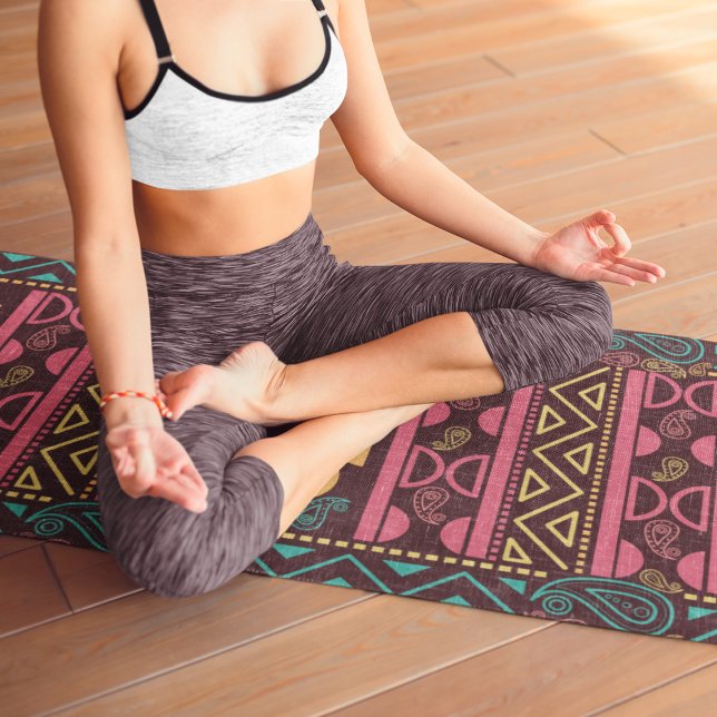 red ethnic aztec yoga mat (Creator Uploaded)