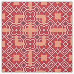 Red Ethnic Bohemian Arabesque Geometric Pattern Fabric