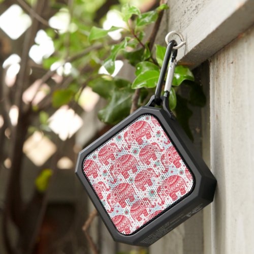 Red Ethnic Elephant Pattern Bluetooth Speaker