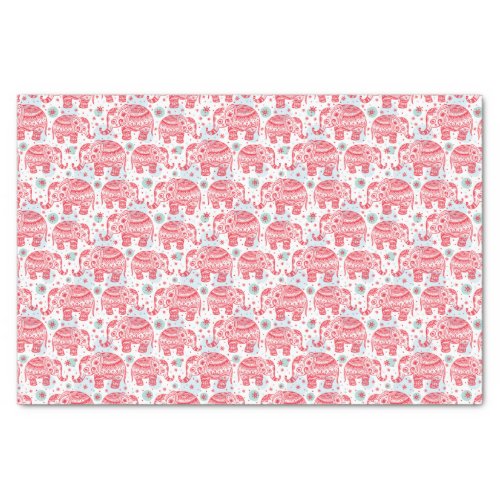 Red Ethnic Elephant Pattern Tissue Paper