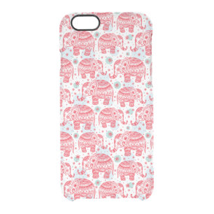 Red Ethnic Elephant Pattern Clear iPhone 6/6S Case