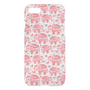 Red Ethnic Elephant Pattern iPhone SE/8/7 Case