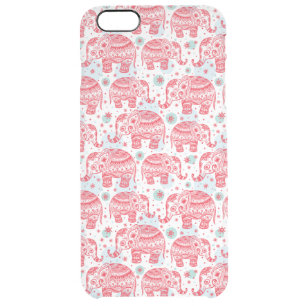 Red Ethnic Elephant Pattern Clear iPhone 6 Plus Case