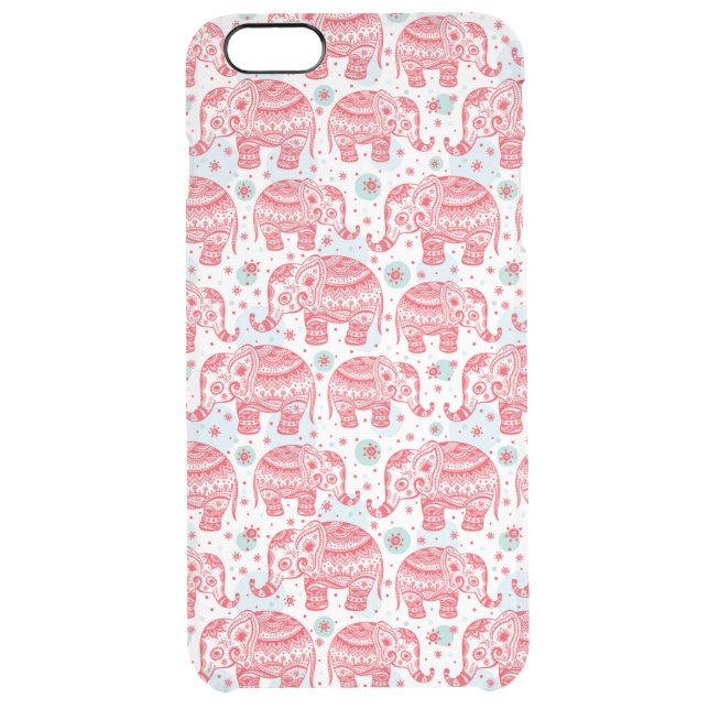 Red Ethnic Elephant Pattern Uncommon iPhone Case (Back)