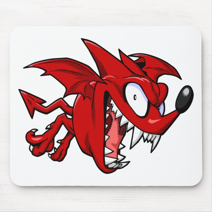 Red Evil Cartoon Bat Mousepads