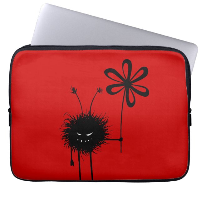 Red Evil Flower Bug Laptop Sleeve (Front)