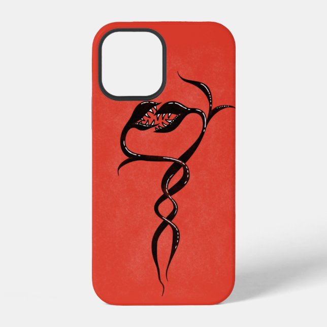 Red evil snake fantasy creature goth iphone case (Back)