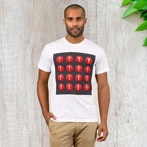 Red Exclamation Mark Icons Mens T_Shirt
