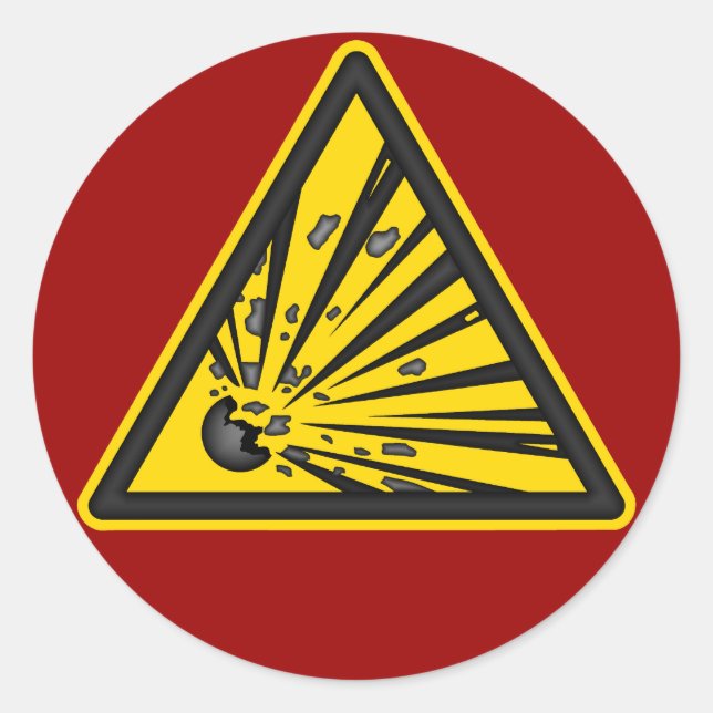 Red Explosive Warning Sticker (Front)
