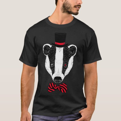 Red Eye Badger In A Hat T_Shirt