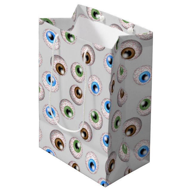 Red eye ball pattern medium gift bag (Front Angled)