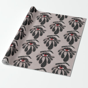 Red Eye Black Tears Gothic Coffee Wrapping Paper