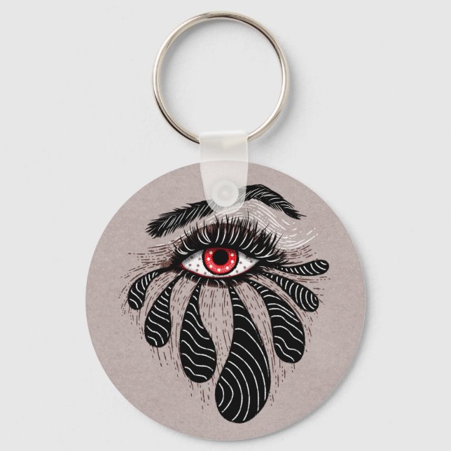 Red Eye Black Tears Gothic Keychain (Front)
