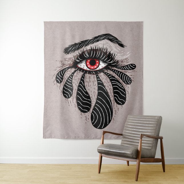 Red Eye Black Tears Gothic Tapestry (In Situ)