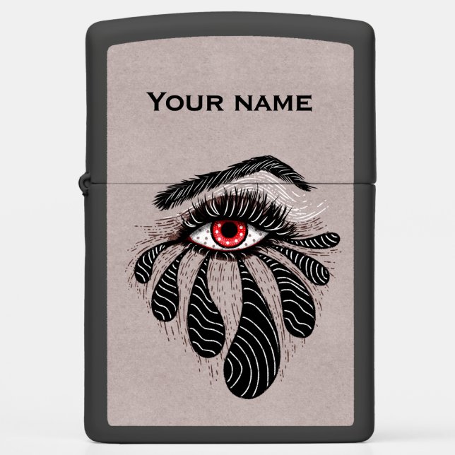 Red Eye Black Tears Gothic Zippo Lighter (Front)