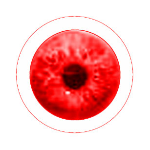 Red Eye Eyeball jGibney The MUSEUM Artist Serie Button
