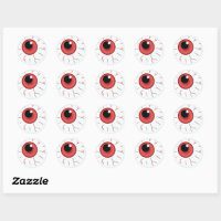 Green Halloween Eyeball Stickers, Zazzle