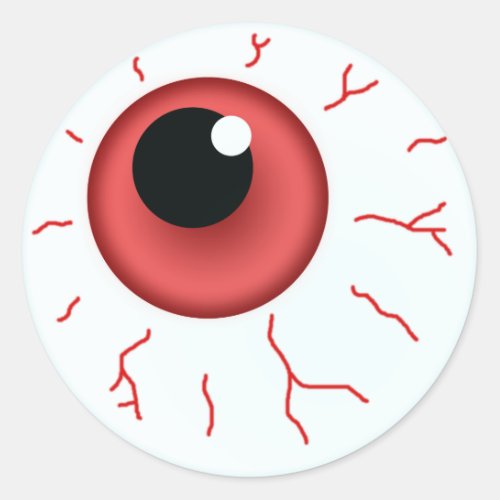 Red Eye For Fun Halloween Classic Round Sticker