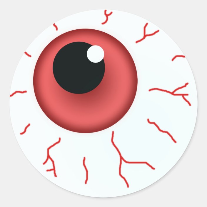 Red Eye For Fun Halloween Classic Round Sticker