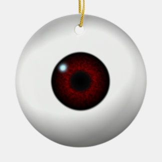 red eye / green eye ceramic ornament