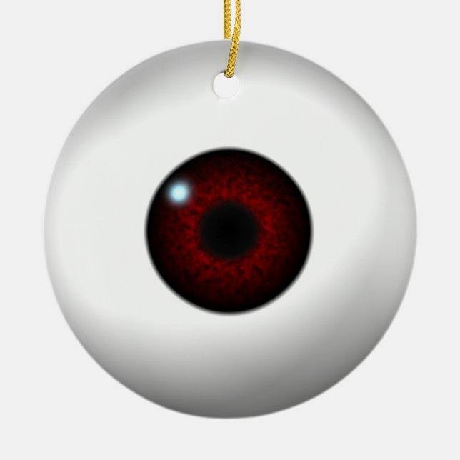 red eye / green eye ceramic ornament (Front)