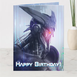 Red-Eye: Menacing Sci-Fi Dystopian Assasin Droid Card