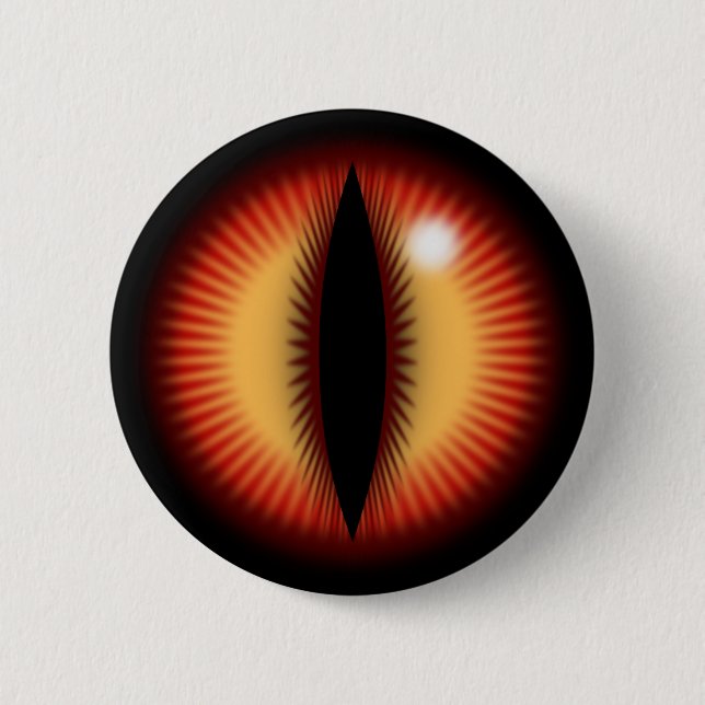 Red eye of a dragon pinback button (Front)