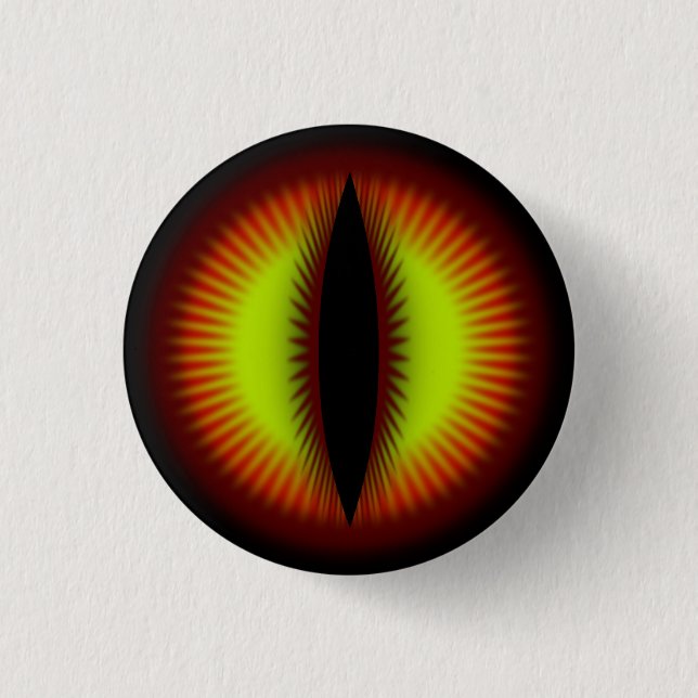Red Eye of dragon from a medieval legend. Button (Front)
