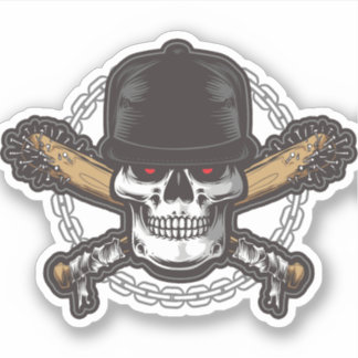 Red Eye Pirate Skull Sticker