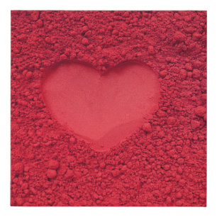 Red Eye Shadow Heart: Matte Cosmetic Texture Faux Canvas Print
