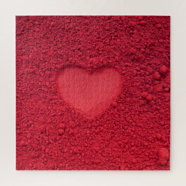 Red Eye Shadow Heart: Matte Cosmetic Texture Jigsaw Puzzle (Vertical)