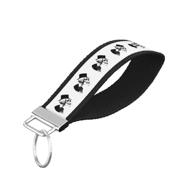 Red Eye Skeleton Wrist Keychain (Angled Down)