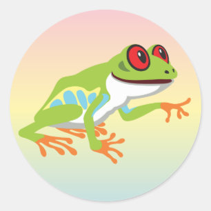 red eye tree frog classic round sticker
