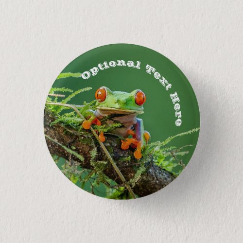 Red Eye Tree Frog on a branch Button
