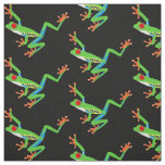 Red Eye Tree Frog on Black Fabric