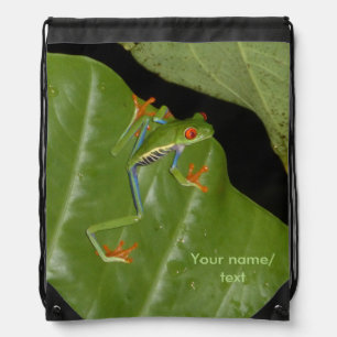 Red eyed Gaudy Frog Drawstring Backpack