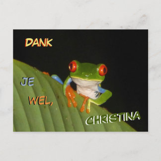 Red Eyed Gaudy Night Frog Cust. Thank You Postcard